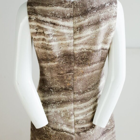 Lafayette 148 Wool Silk Blend Bronze Gold Dress - Picture 6 of 9